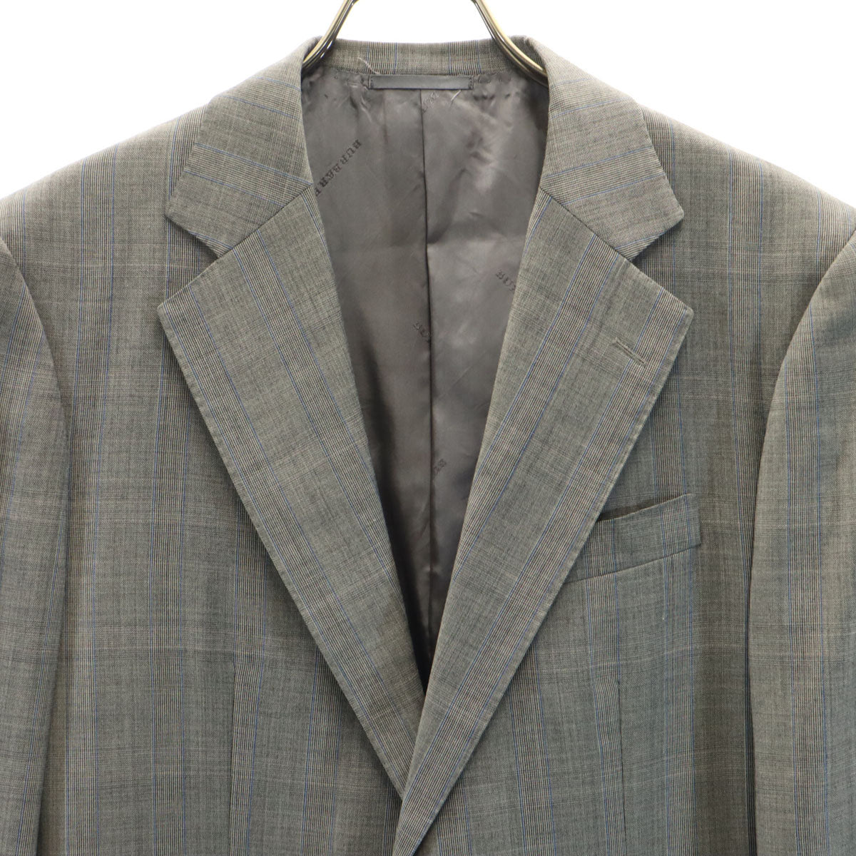 BURBERRY LONDON バーバリーロンドン 日本製 チェック柄 テーラードジャケット A5 グレー メンズ