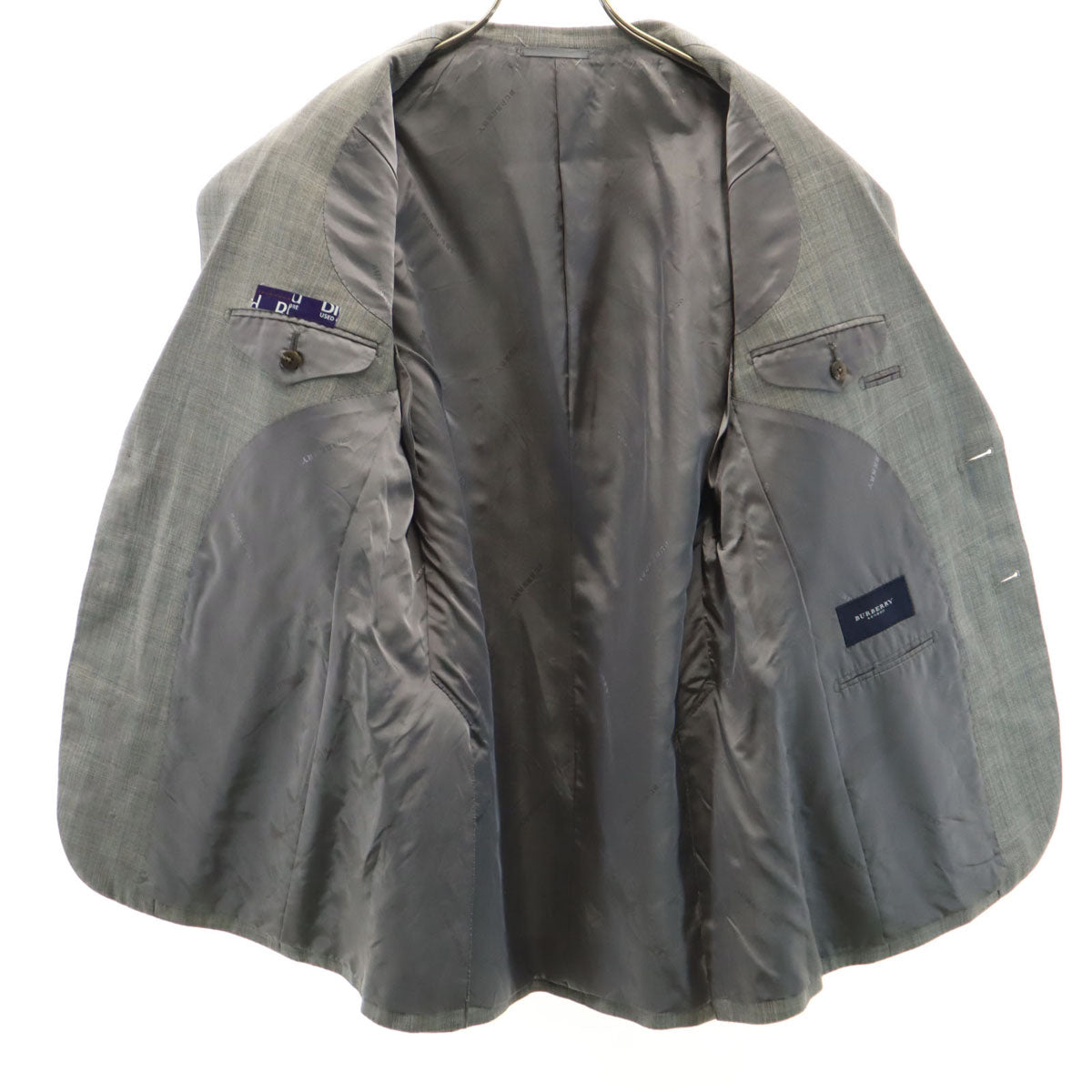 BURBERRY LONDON バーバリーロンドン 日本製 チェック柄 テーラードジャケット A5 グレー メンズ