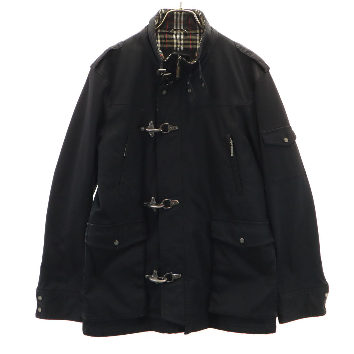 BURBERRY BLACK LABEL バーバリーブラックレーベル バックル付き 中綿ジャケット M ブラック 三陽商会 メンズ