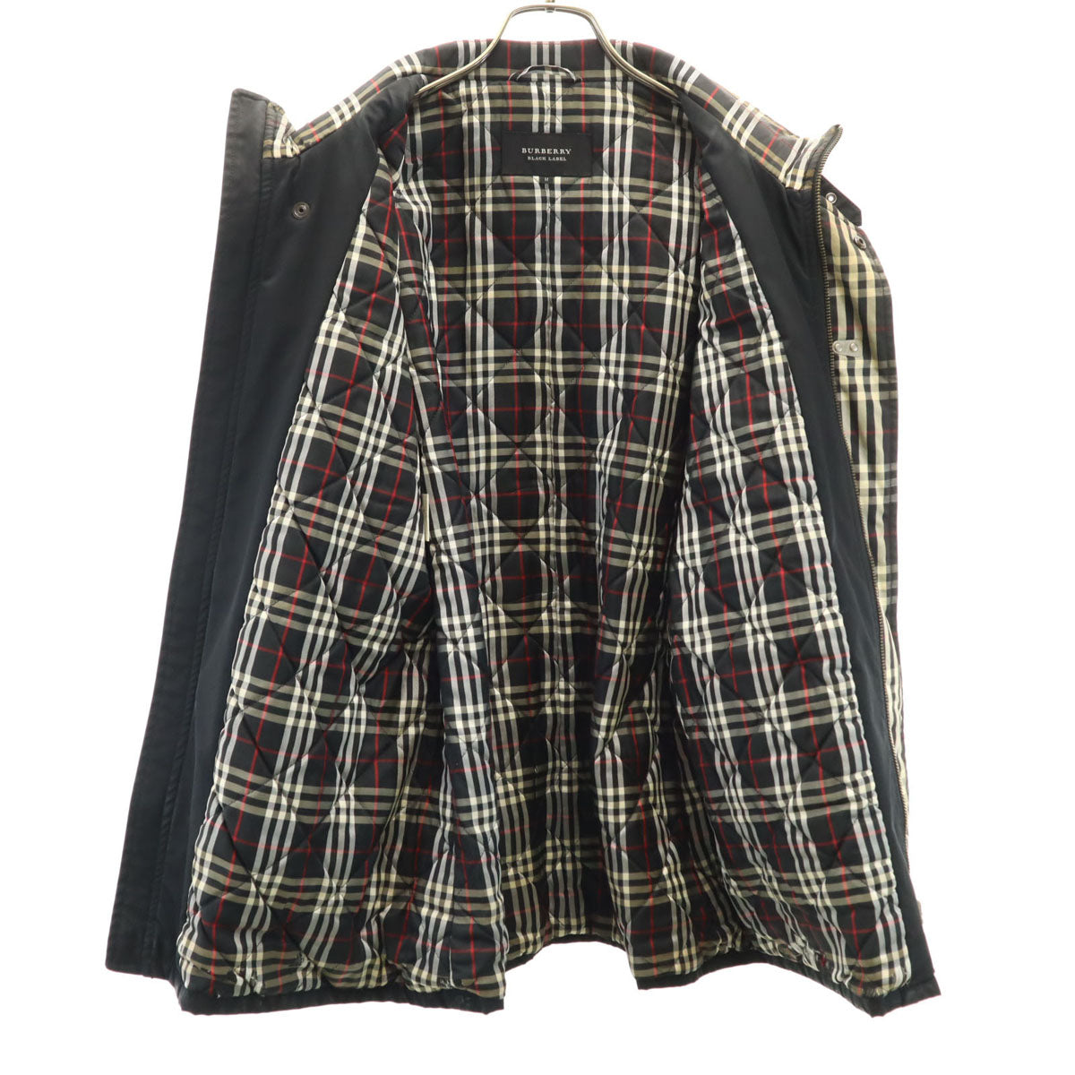 BURBERRY BLACK LABEL バーバリーブラックレーベル バックル付き 中綿ジャケット M ブラック 三陽商会 メンズ