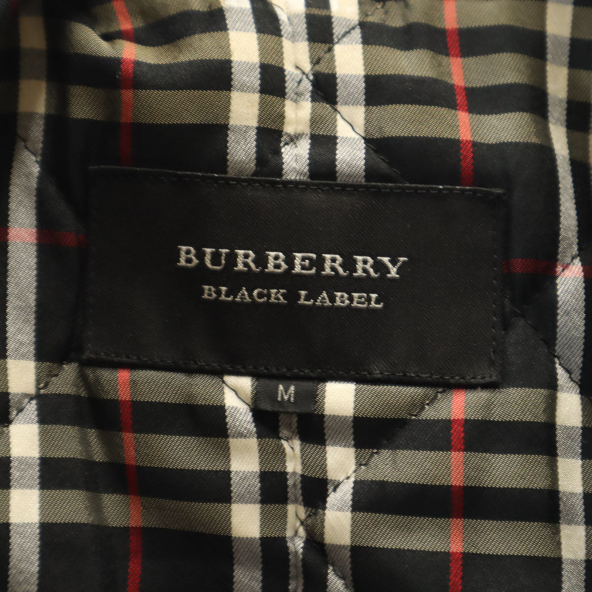 BURBERRY BLACK LABEL バーバリーブラックレーベル バックル付き 中綿ジャケット M ブラック 三陽商会 メンズ