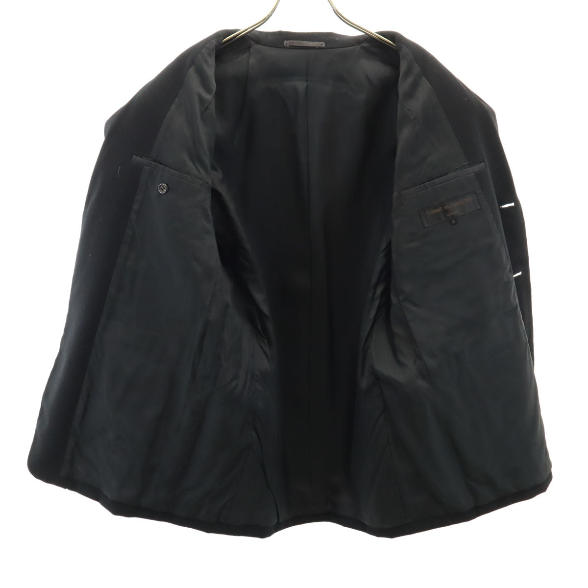 COMME des GARCONS HOMME コムデギャルソンオム 80s 日本製 ウール100% ヴィンテージ テーラードジャケット S ブラック メンズ