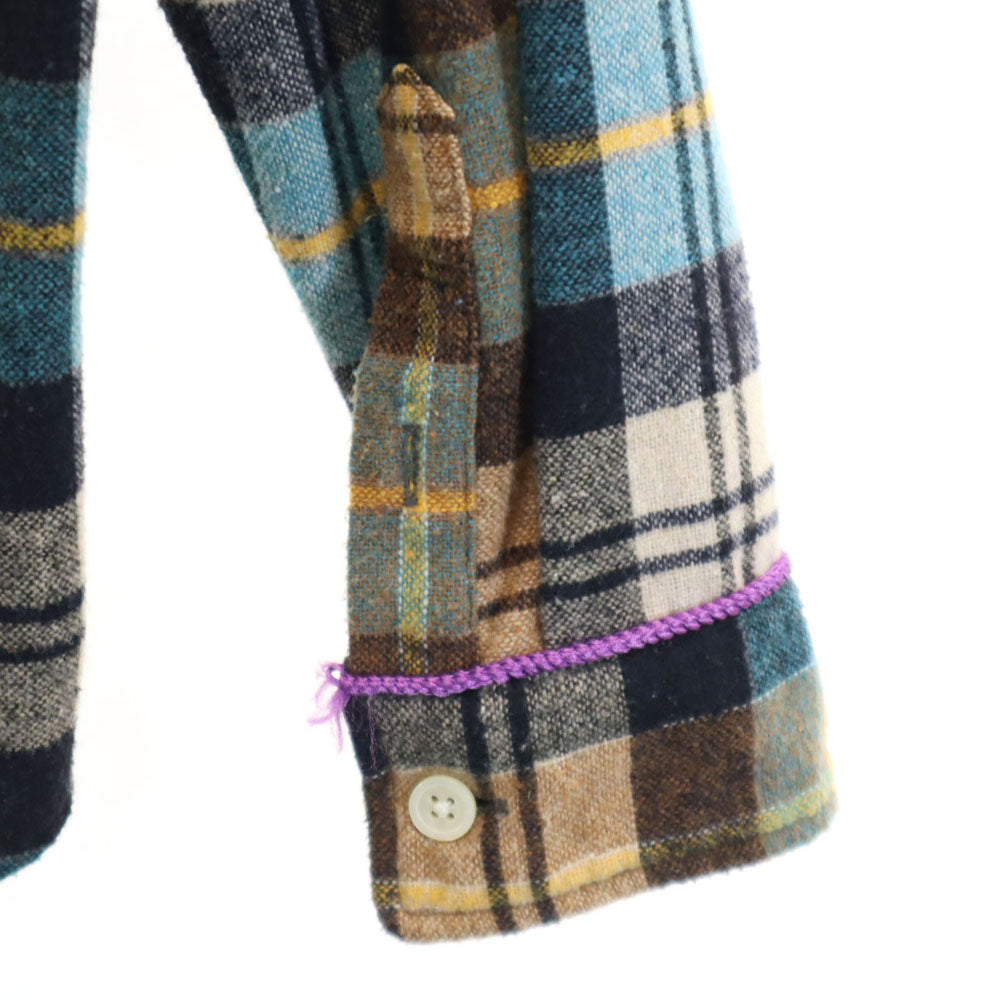 ROLLING CRADLE ローリングクレイドル ウールブレンド 日本製 チェック柄 長袖 フランネル ボタンダウンシャツ ブラウン系 メンズ