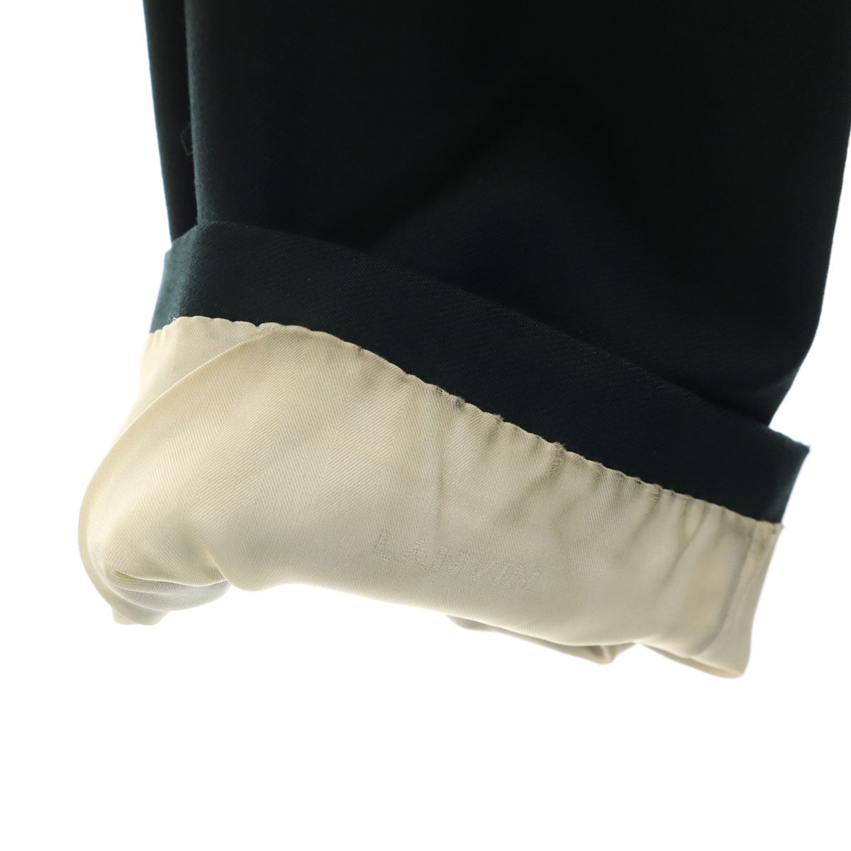 LANVIN ランバン 90s ウール オールド スーツ 上下 セットアップ ST48-55 ネイビー系 ダブルボタン メンズ