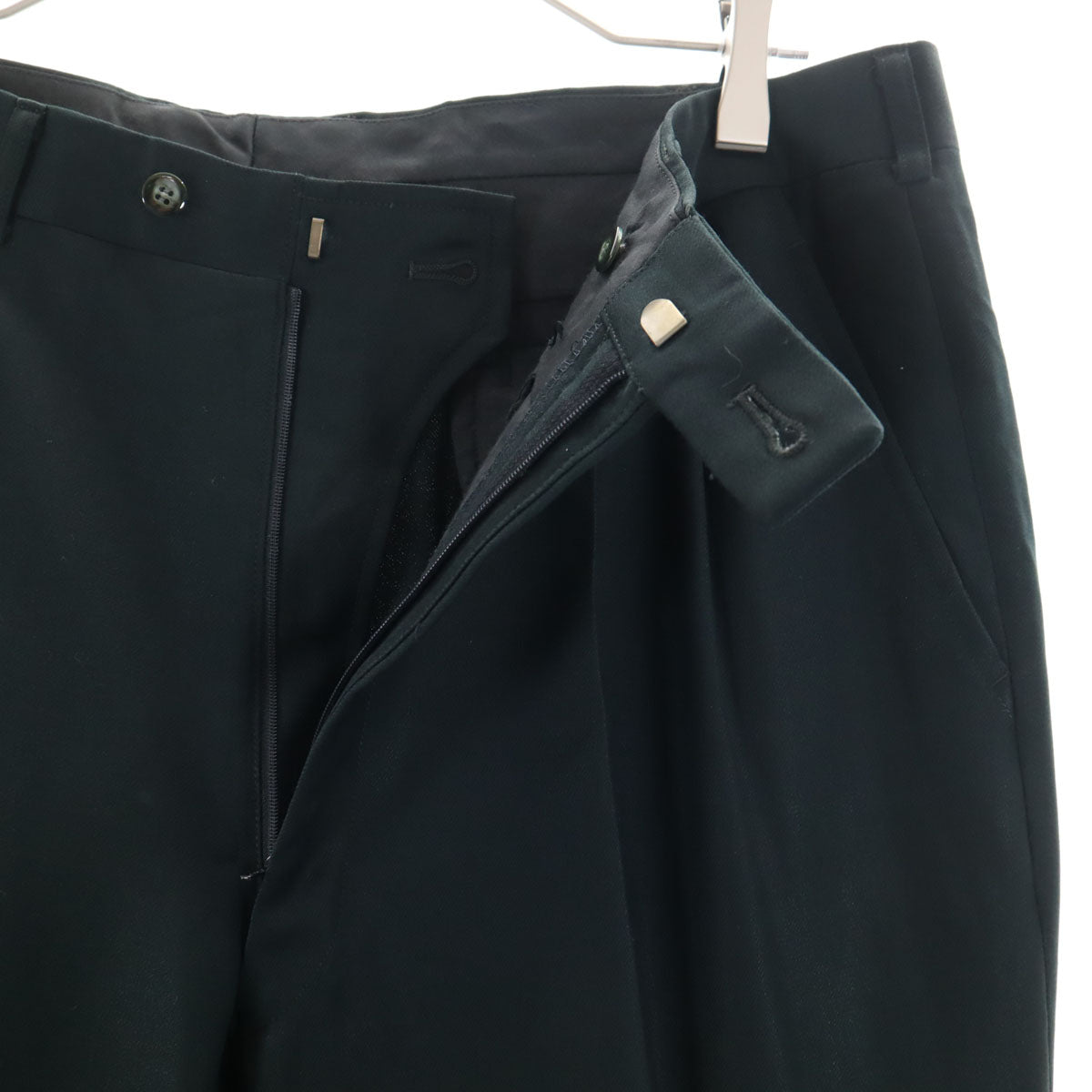 LANVIN ランバン 90s ウール オールド スーツ 上下 セットアップ ST48-55 ネイビー系 ダブルボタン メンズ