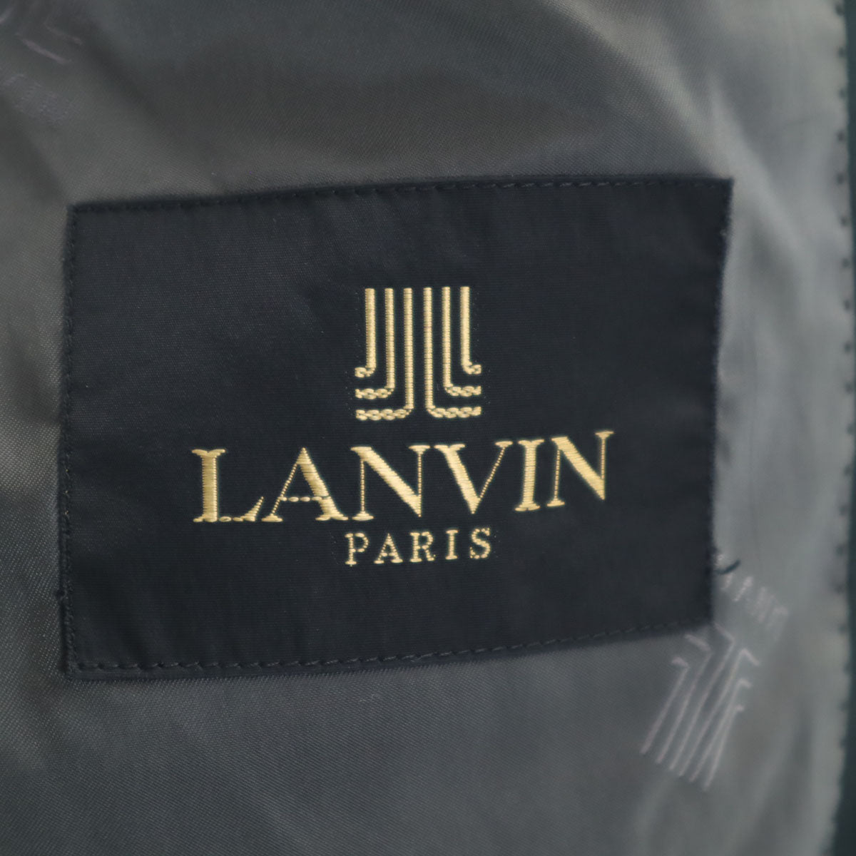 LANVIN ランバン 90s ウール オールド スーツ 上下 セットアップ ST48-55 ネイビー系 ダブルボタン メンズ