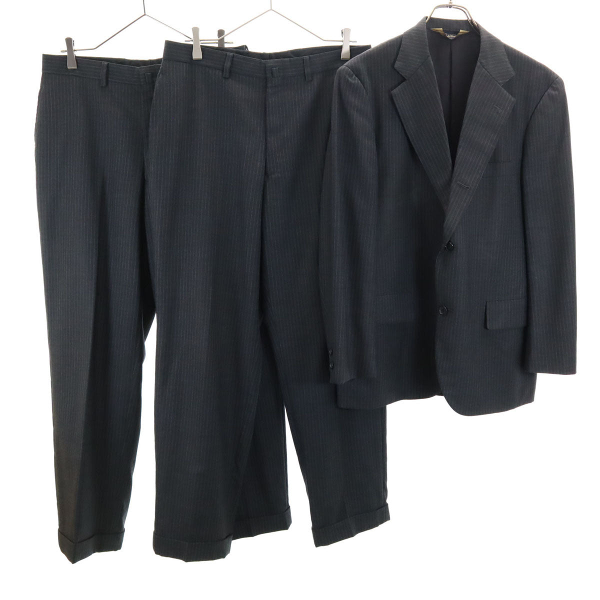 Brooks Brothers ブルックスブラザーズ ストライプ柄 スーツ 上下 セットアップ グレー メンズ