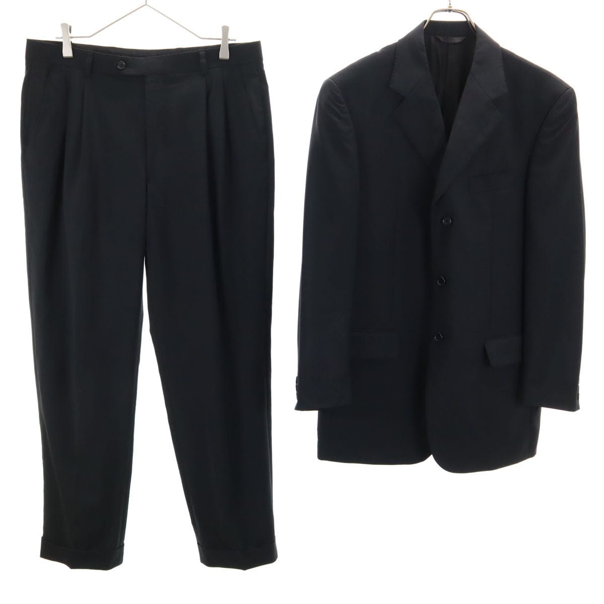 VERRI ヴェリー イタリア製 モヘアブレンド スーツ 上下 セットアップ 48R ブラック メンズ