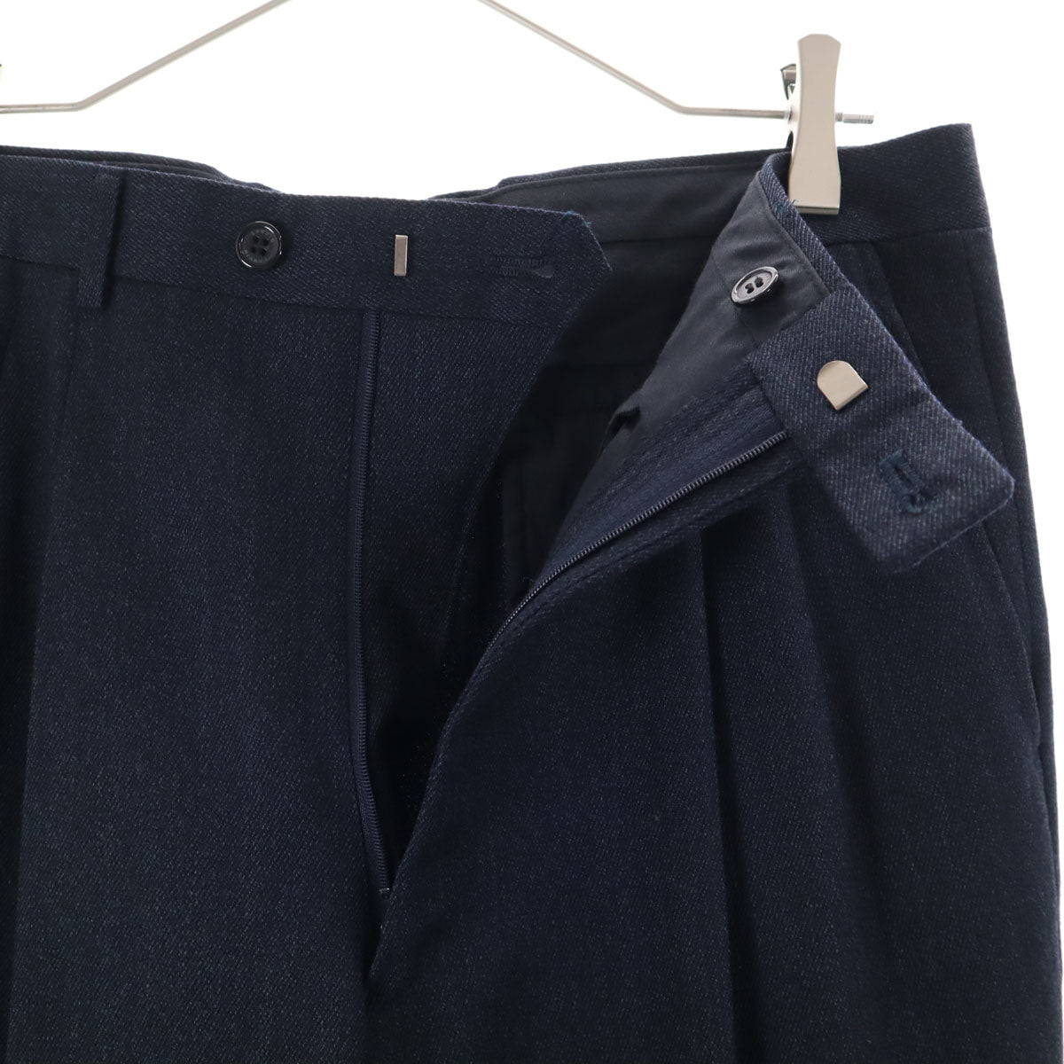 LANVIN ランバン 90s ウール オールド スーツ 上下 セットアップ R48-45 ネイビー系 メンズ