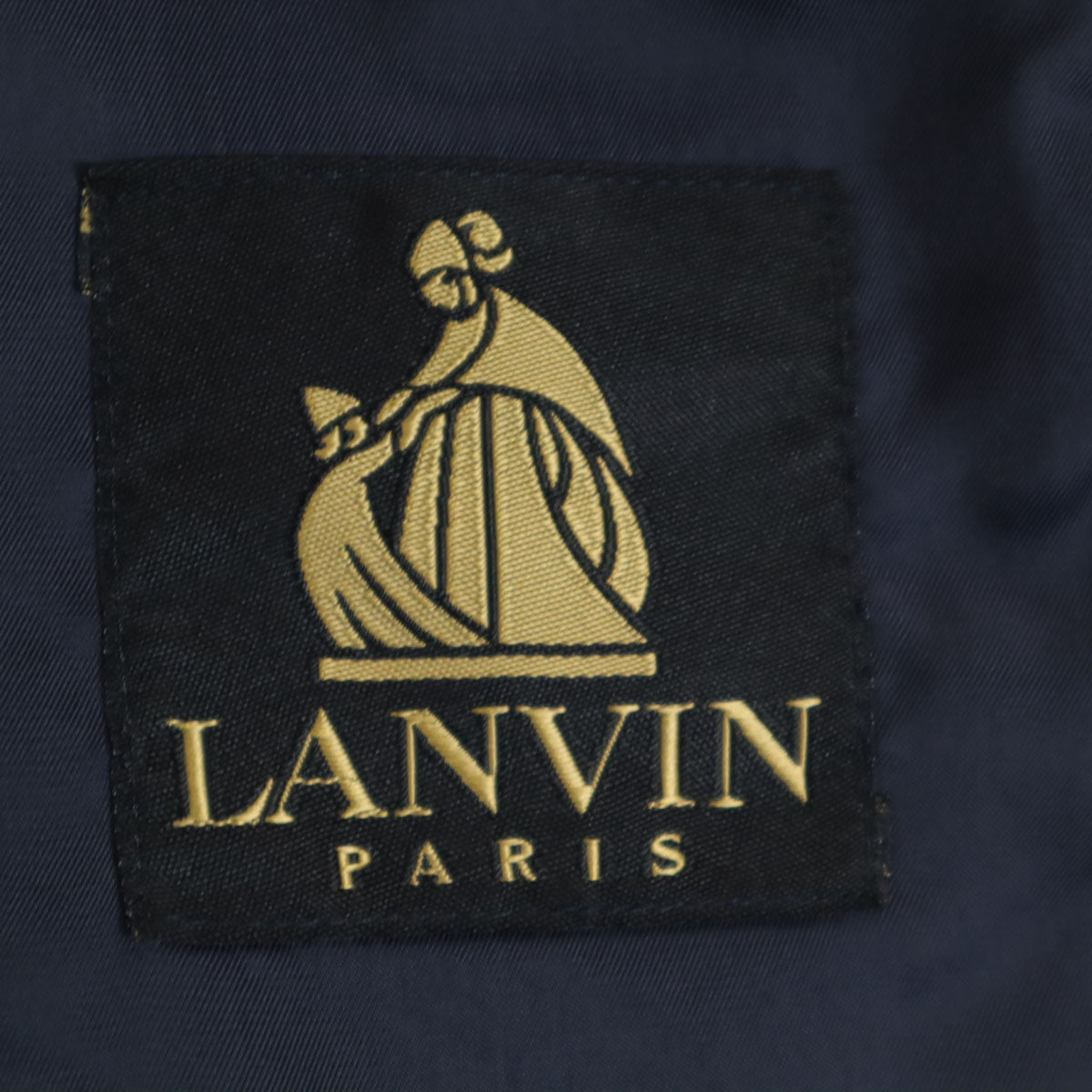 LANVIN ランバン 90s ウール オールド スーツ 上下 セットアップ R48-45 ネイビー系 メンズ