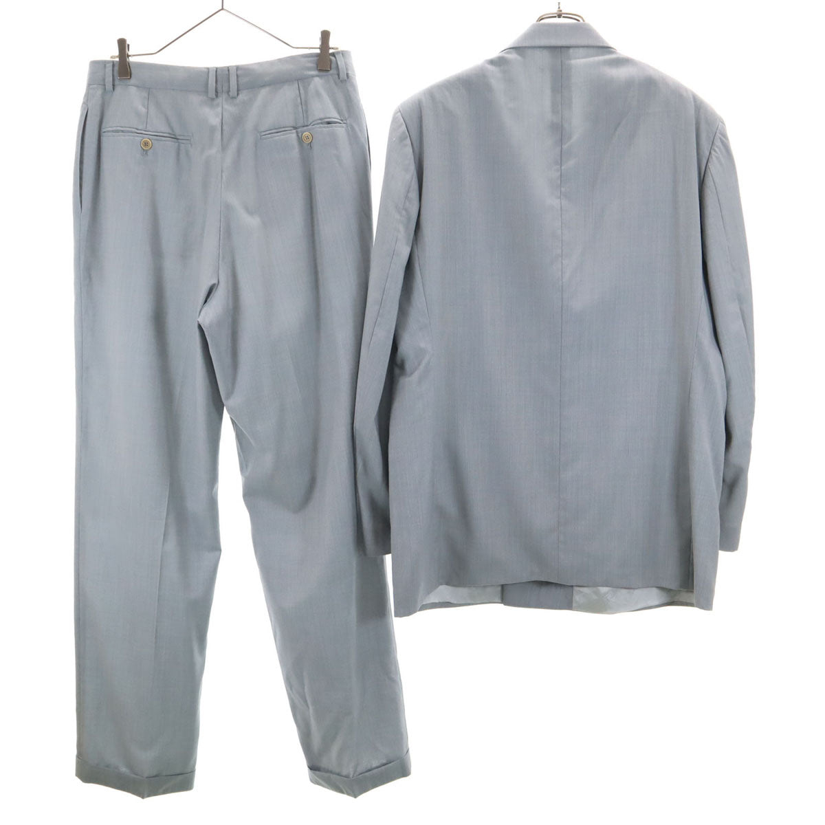 GIANFRANCO FERRE ジャンフランコフェレ イタリア製 ウール スーツ 上下 セットアップ 44 グレー ダブルボタン メンズ