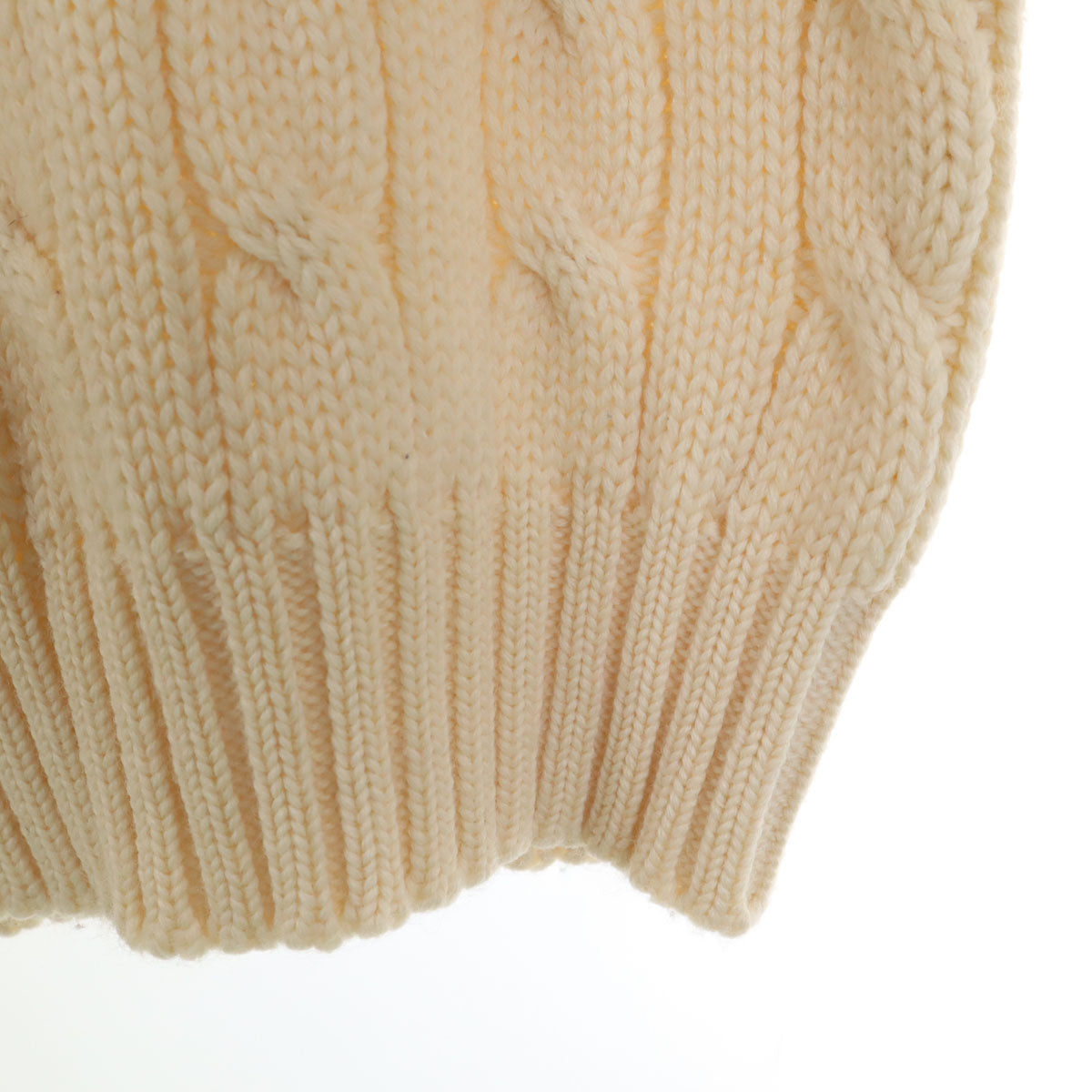 Polo by Ralph Lauren ポロバイラルフローレン ウール100％ 長袖 チルデン ニット M アイボリー セーター メンズ