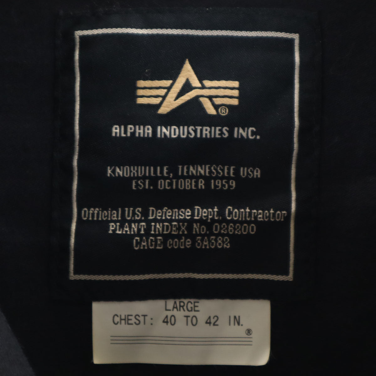 ALPHA INDUSTRIES INC アルファインダストリーズ カバーオール L ブラック コットンジャケット メンズ