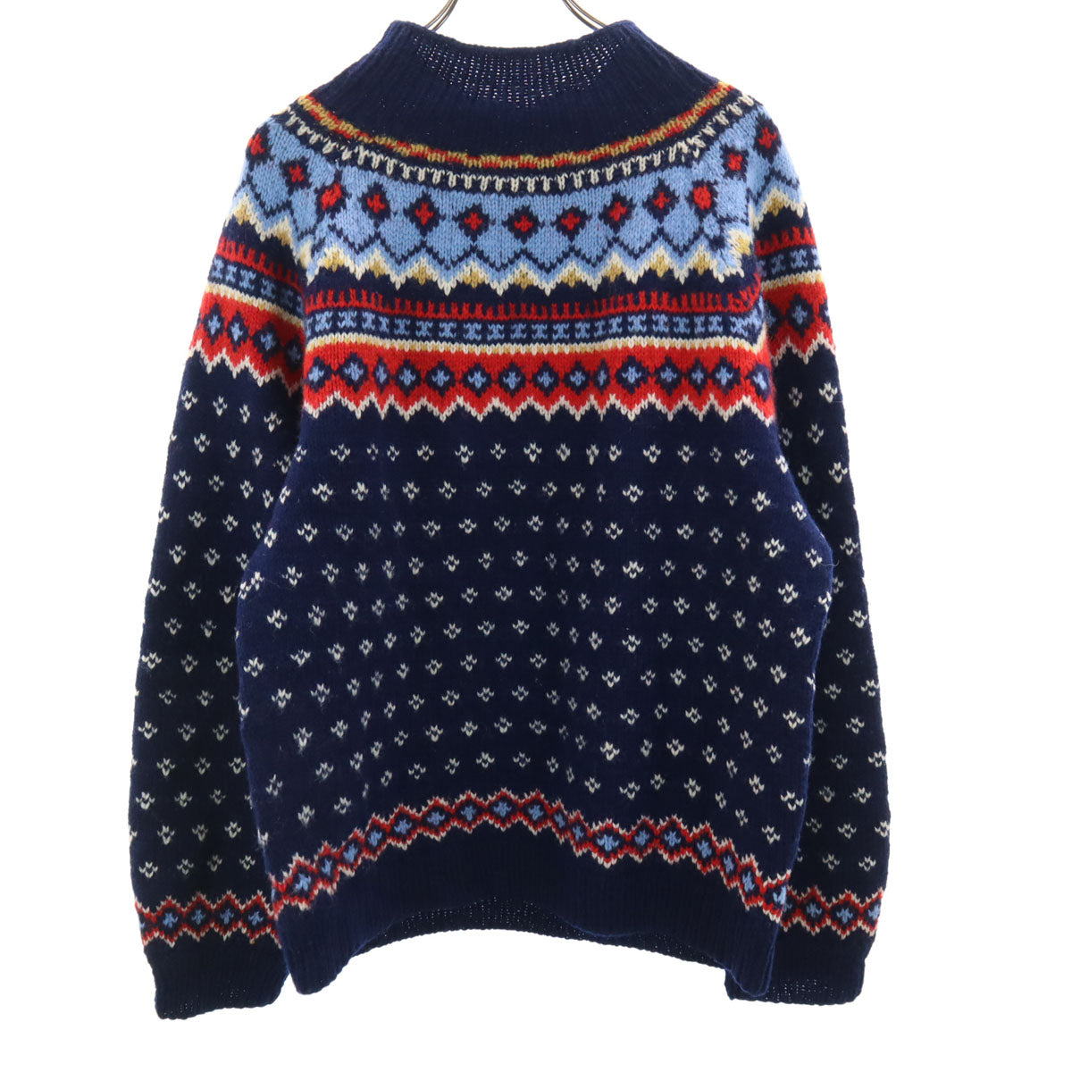 Sigmund ruud export エクスポート 80s ノルウェー製 ウール100% ヴィンテージ ノルディック柄 長袖 セーター ネイビー系 ニット メンズ