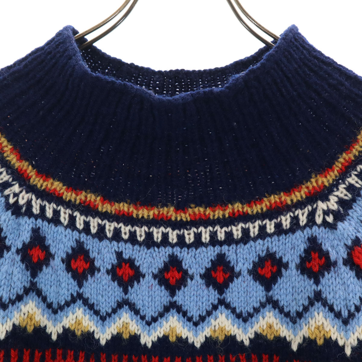 Sigmund ruud export エクスポート 80s ノルウェー製 ウール100% ヴィンテージ ノルディック柄 長袖 セーター ネイビー系 ニット メンズ