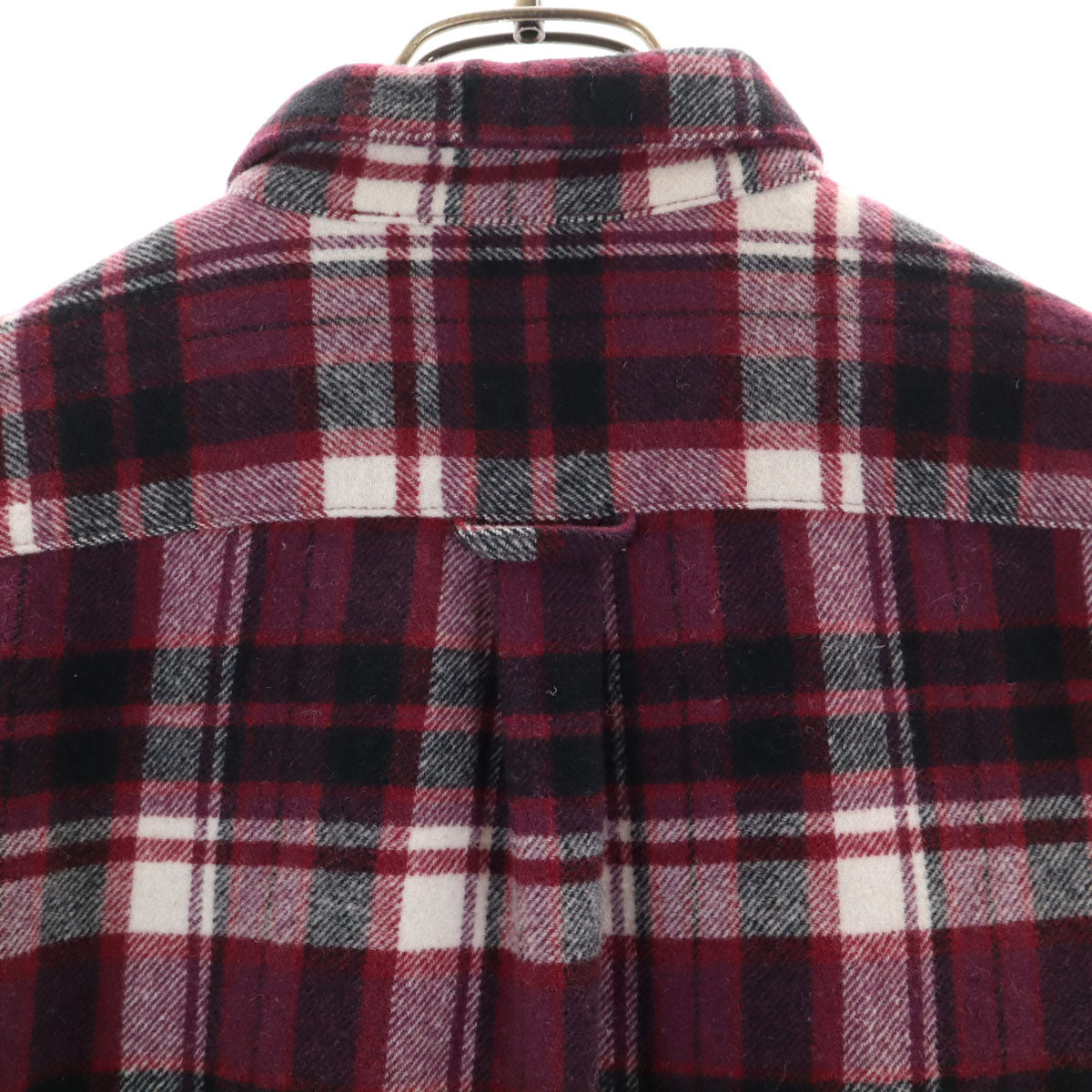 THE NORTH FACE ノースフェイス ウールブレンド チェック柄 長袖 シャツ M パープル系 アウトドア NR61408 メンズ