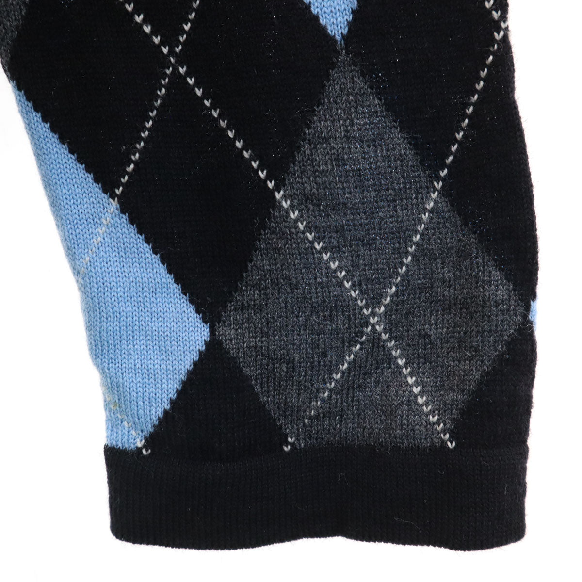 BURBERRY BLACK LABEL バーバリーブラックレーベル アーガイル柄 長袖 セーター 2 水色 三陽商会 ニット メンズ