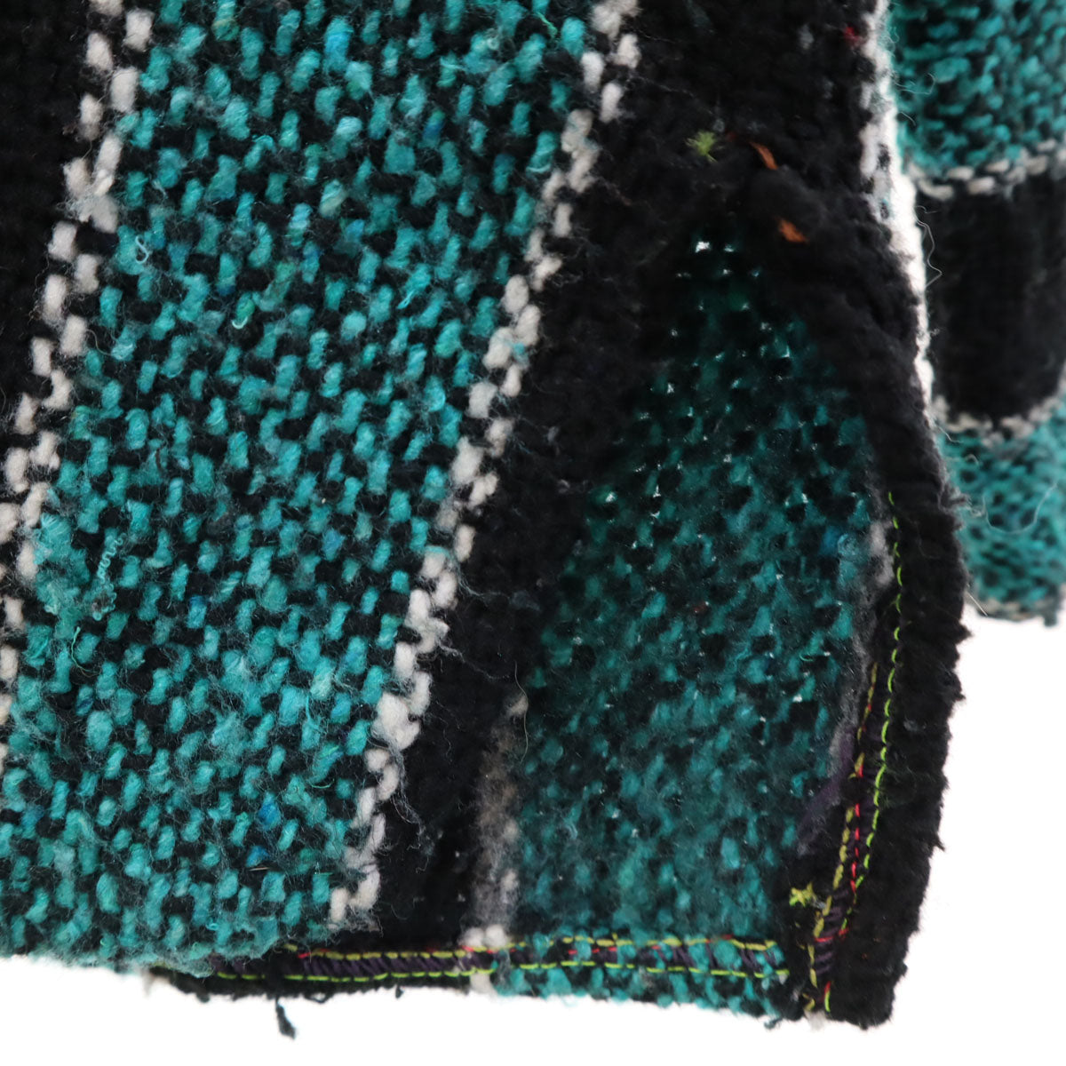 VEL-MEX 80s 90s オールド ストライプ柄 長袖 メキシカン パーカー M ターコイズ系 メンズ