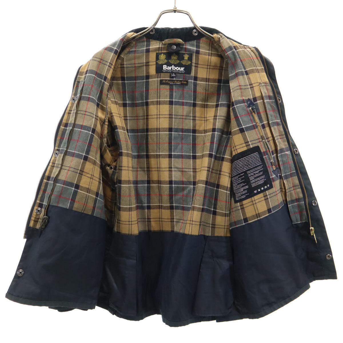 Barbour バブアー イングランド製 3ワラント クラシック ビデイル オイルドジャケット XL 12/13 ブラック系 ワックス キッズ