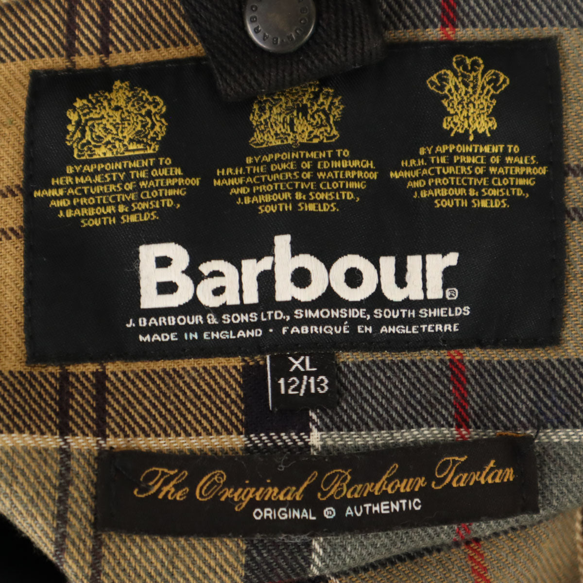 Barbour バブアー イングランド製 3ワラント クラシック ビデイル オイルドジャケット XL 12/13 ブラック系 ワックス キッズ