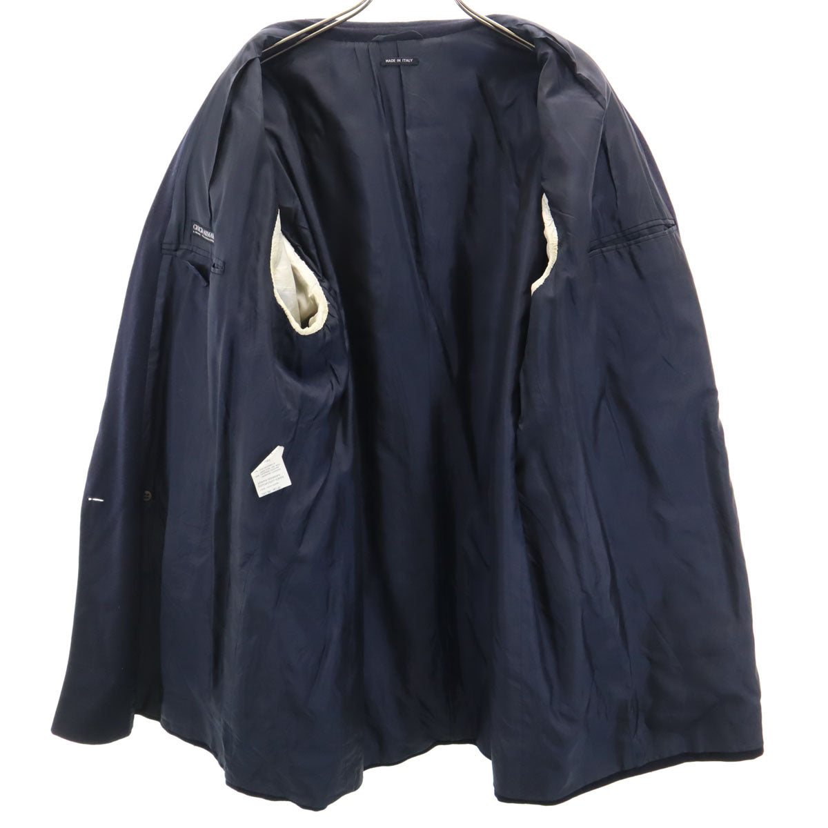 GIORGIO ARMANI ジョルジオアルマーニ 90s イタリア製 ウールブレンド オールド テーラードジャケット 54 ネイビー系 オーバーサイズ メンズ
