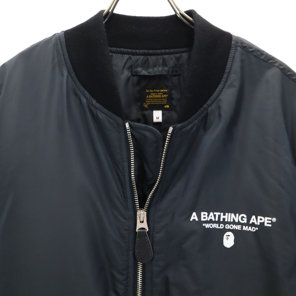 A BATHING APE(ベイシングエイプ) コットンジャケット 黒 XL A BATHING APE アベイシングエイプ フライトジャケット M