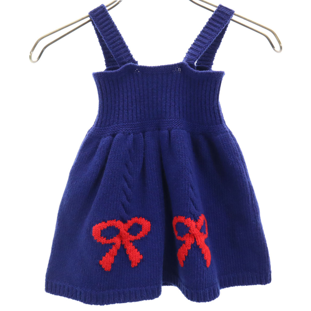 GUCCI グッチ イタリア製 ウール ノースリーブ ニット ワンピース 12/18ｍ ブルー キッズ