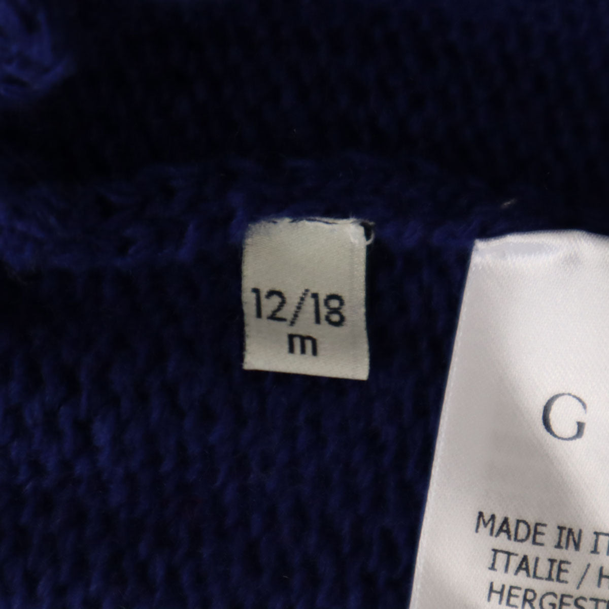 GUCCI グッチ イタリア製 ウール ノースリーブ ニット ワンピース 12/18ｍ ブルー キッズ