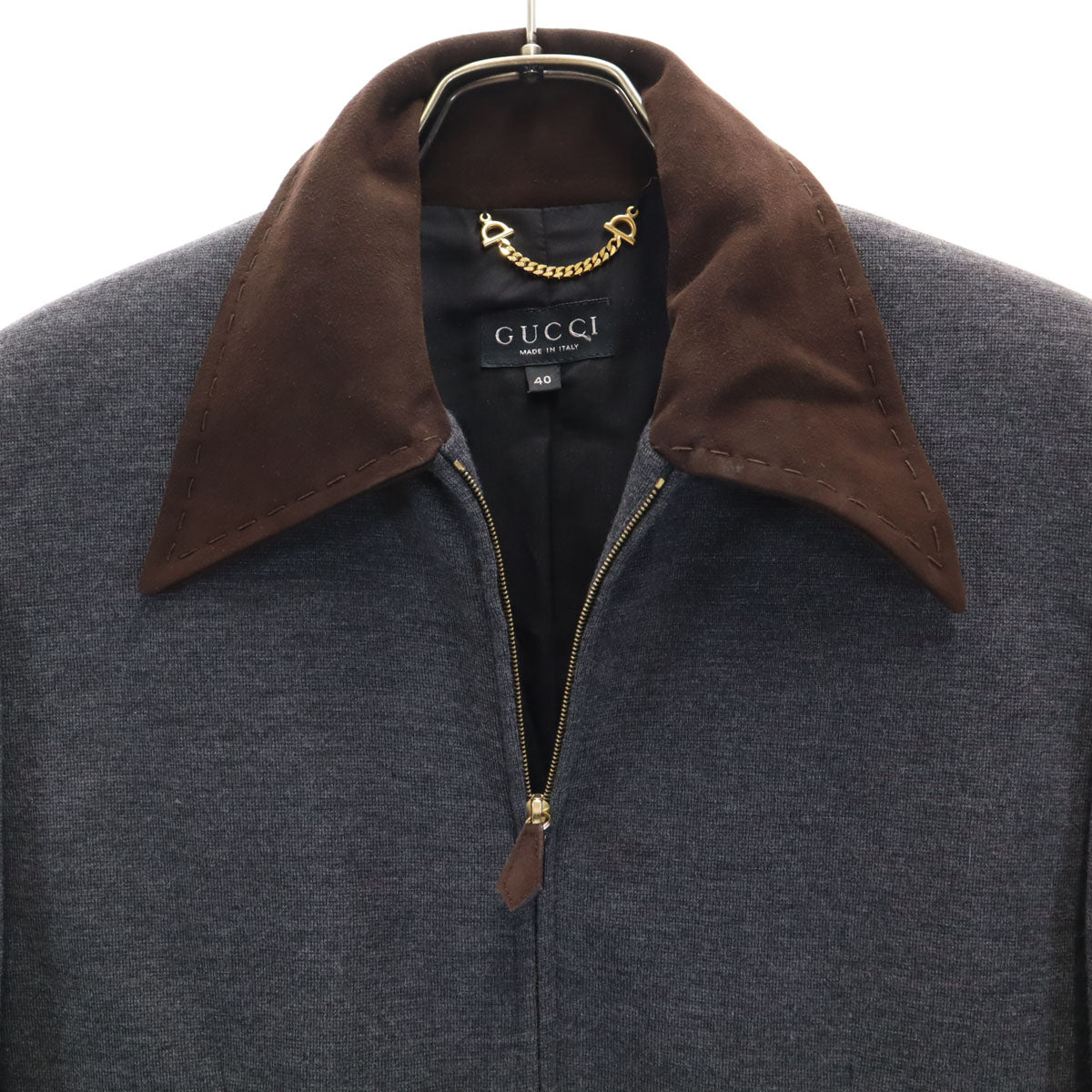 GUCCI グッチ イタリア製 ウールブレンド コート 40 グレー系 レディース