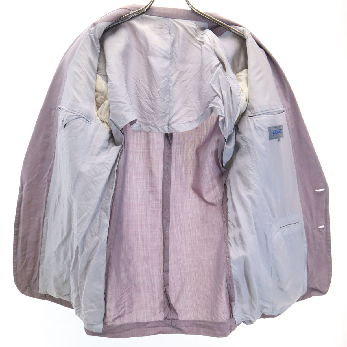 KENZO ケンゾー 90s 日本製 ウール100% オールド スーツ 上下 セットアップ 2 ラベンダー メンズ