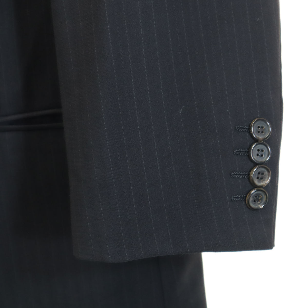 HUGO BOSS ヒューゴボス ストライプ柄 スーツ 上下 セットアップ 52 ブラック メンズ