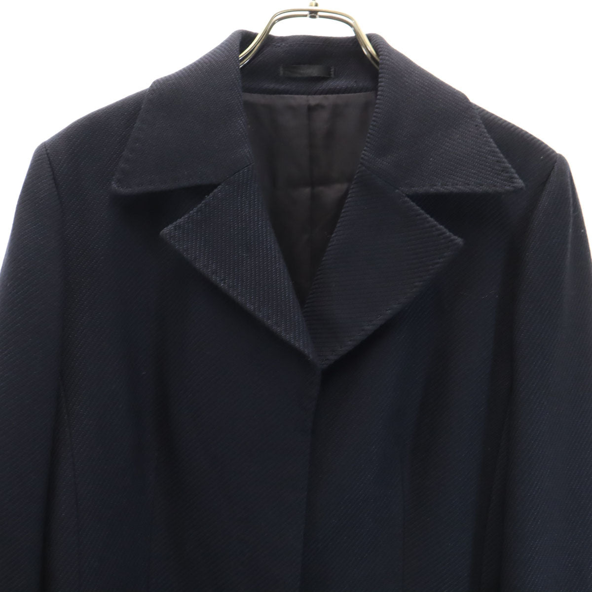 BURBERRY バーバリー シルクブレンド スカートスーツ 上下 セットアップ 42/38 ネイビー 三陽商会 レディース