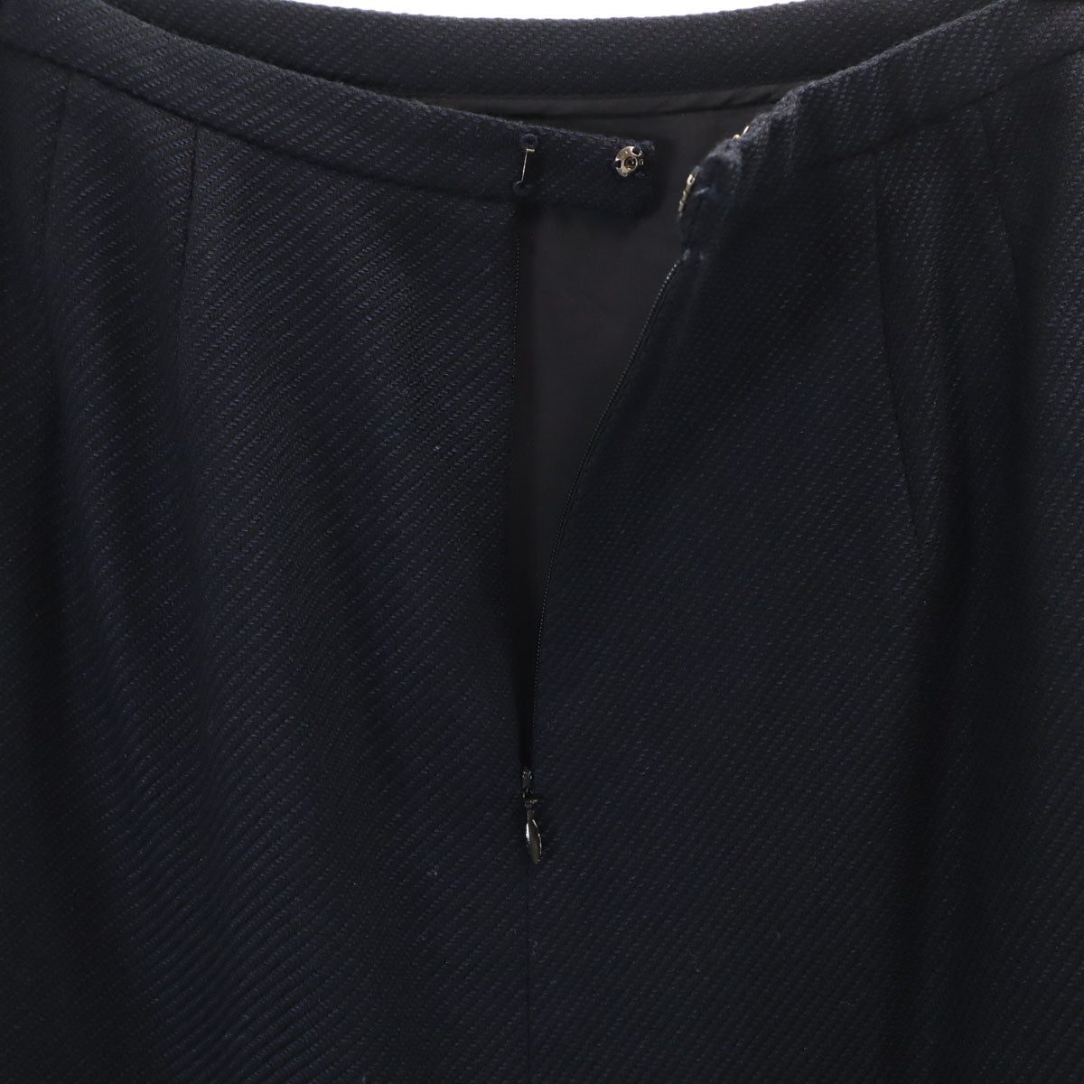 BURBERRY バーバリー シルクブレンド スカートスーツ 上下 セットアップ 42/38 ネイビー 三陽商会 レディース