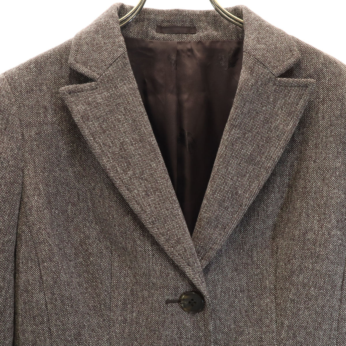 BURBERRY バーバリー パンツスーツ 上下 セットアップ 42/40 ブラウン系 三陽商会 スペアパンツ付き レディース