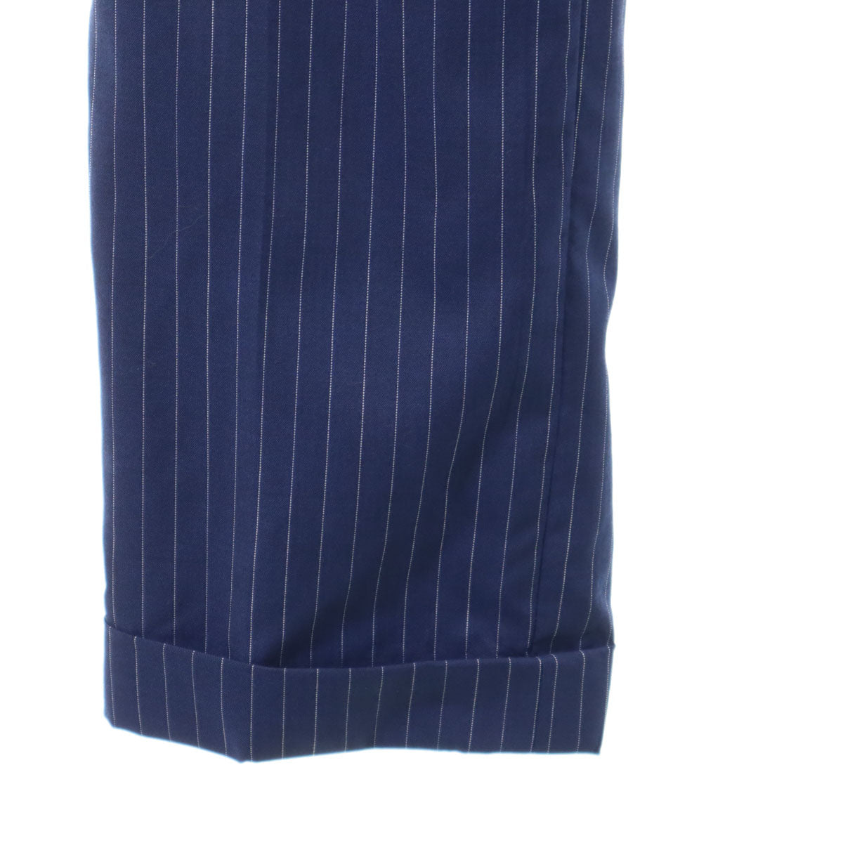 LANVIN ランバン 日本製 ウール ストライプ柄 スーツ 上下 セットアップ ネイビー系 メンズ
