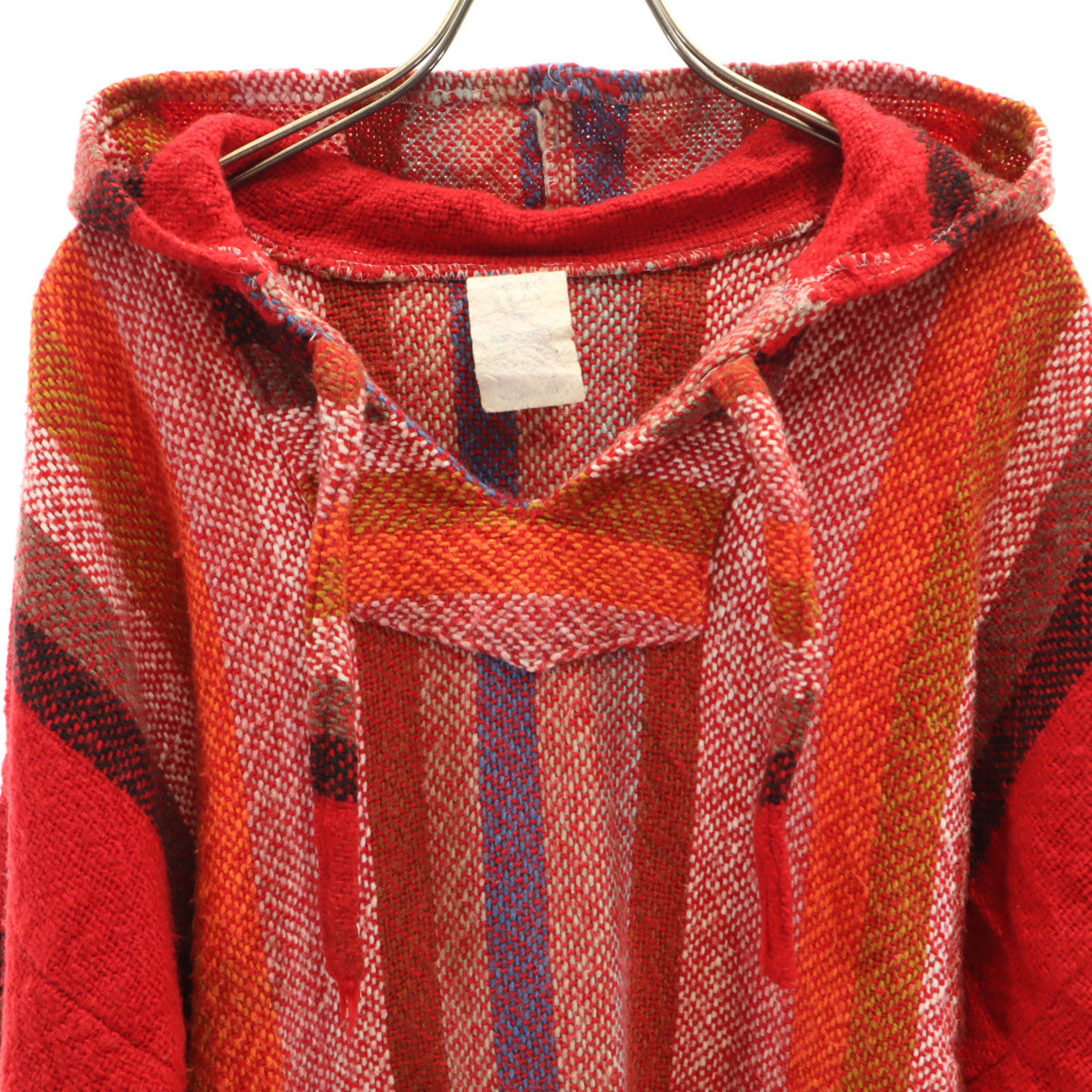 80s 90s オールド ストライプ柄 長袖 メキシカン パーカー XL レッド メンズ