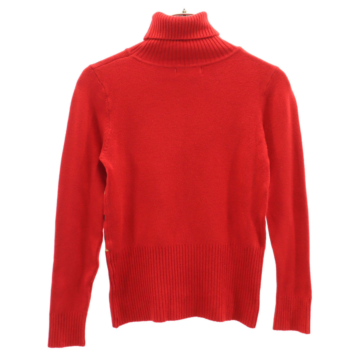 BURBERRY LONDON バーバリーロンドン チェック柄 長袖 タートルネック セーター レッド ニット レディース