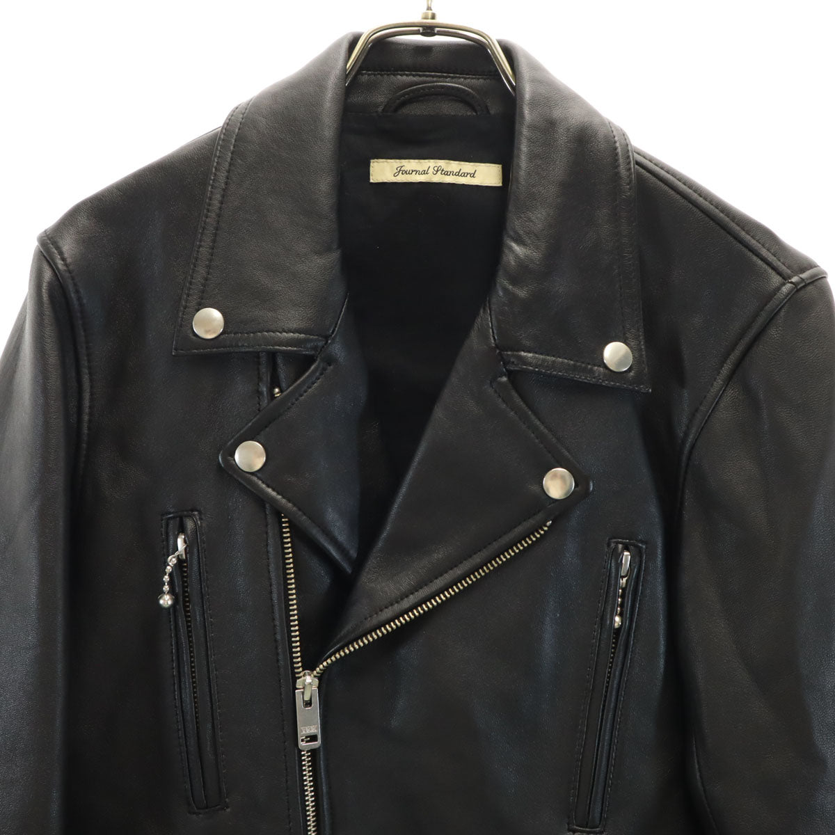 JOURNAL STANDARD ジャーナルスタンダード 羊革 レザー ダブル ライダースジャケット M ブラック メンズ