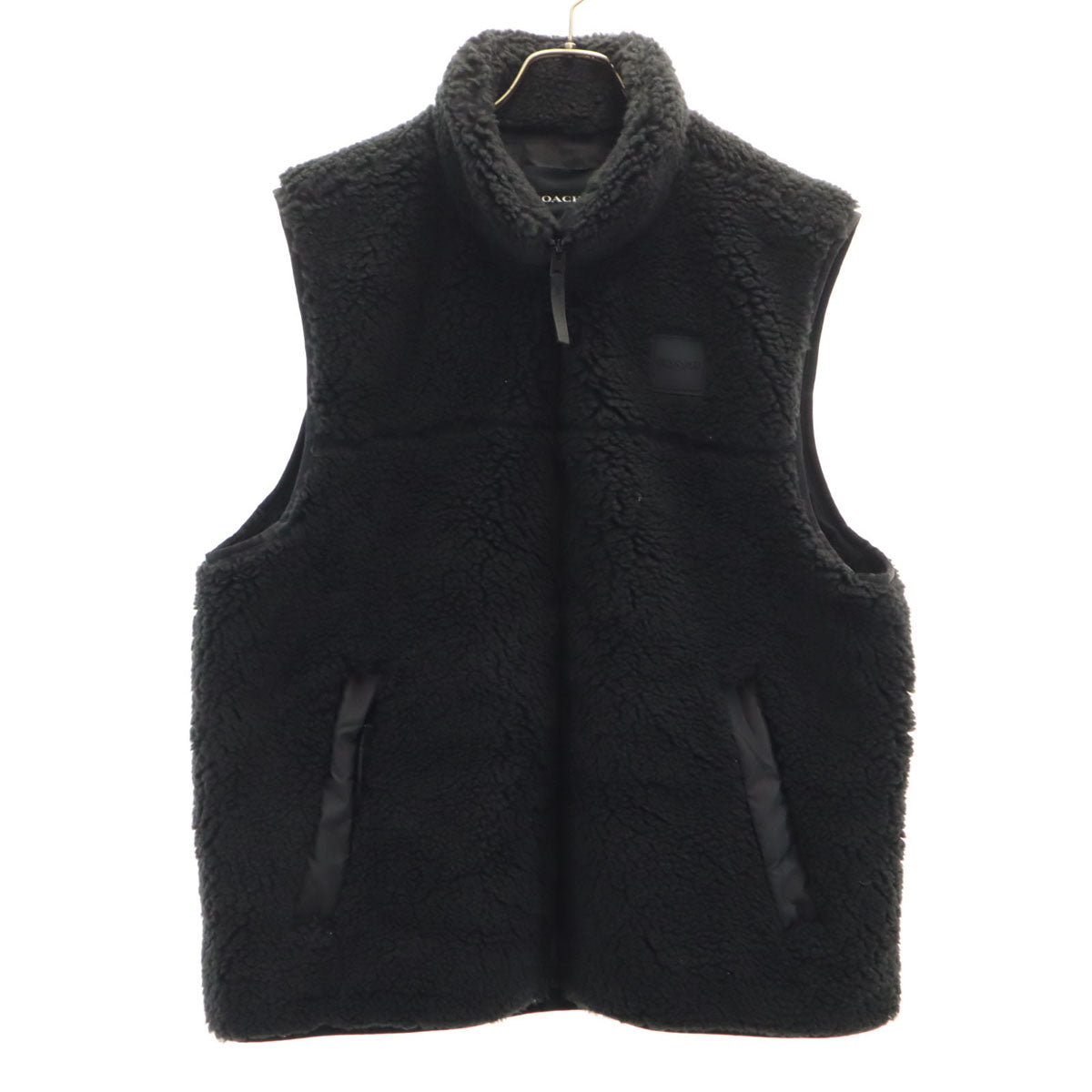 COACH コーチ ノベルティ シェルパ ベスト L ブラック CW690 ボア メンズ