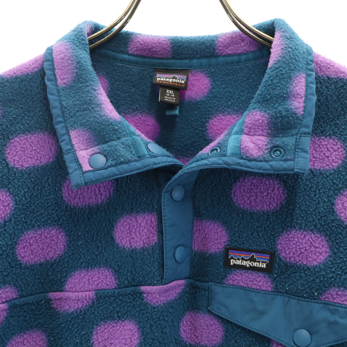 patagonia パタゴニア シンチラ スナップT フリースジャケット XXL 16-18 青紺 65545FA15 アウトドア プルオーバー キッズ