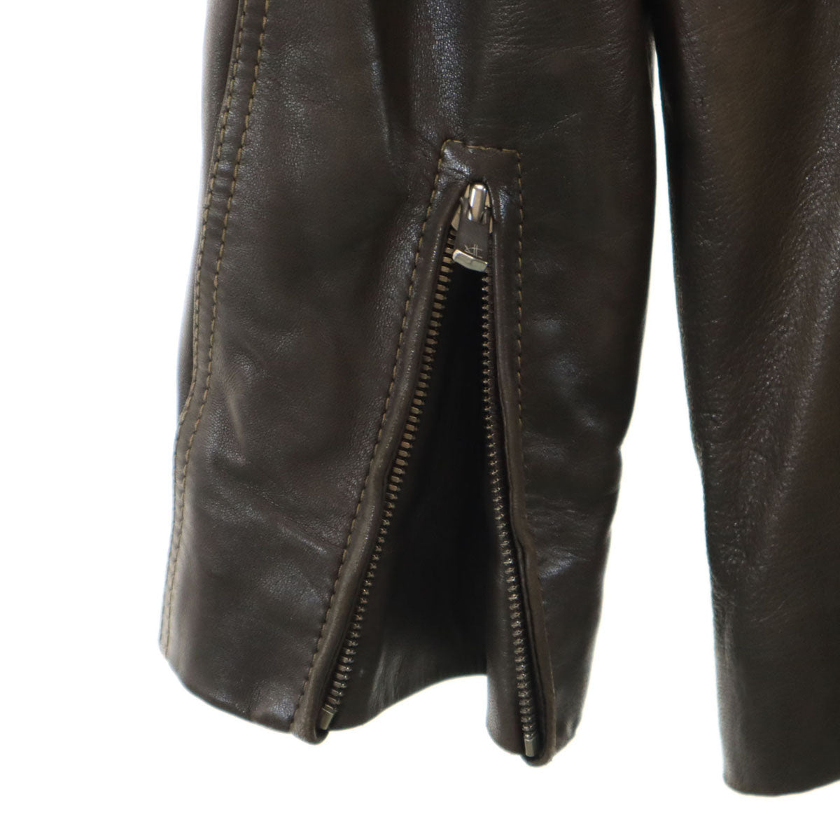 Salfra サルフラ レザージャケット 50 ブラウン 裏カシミヤ メンズ