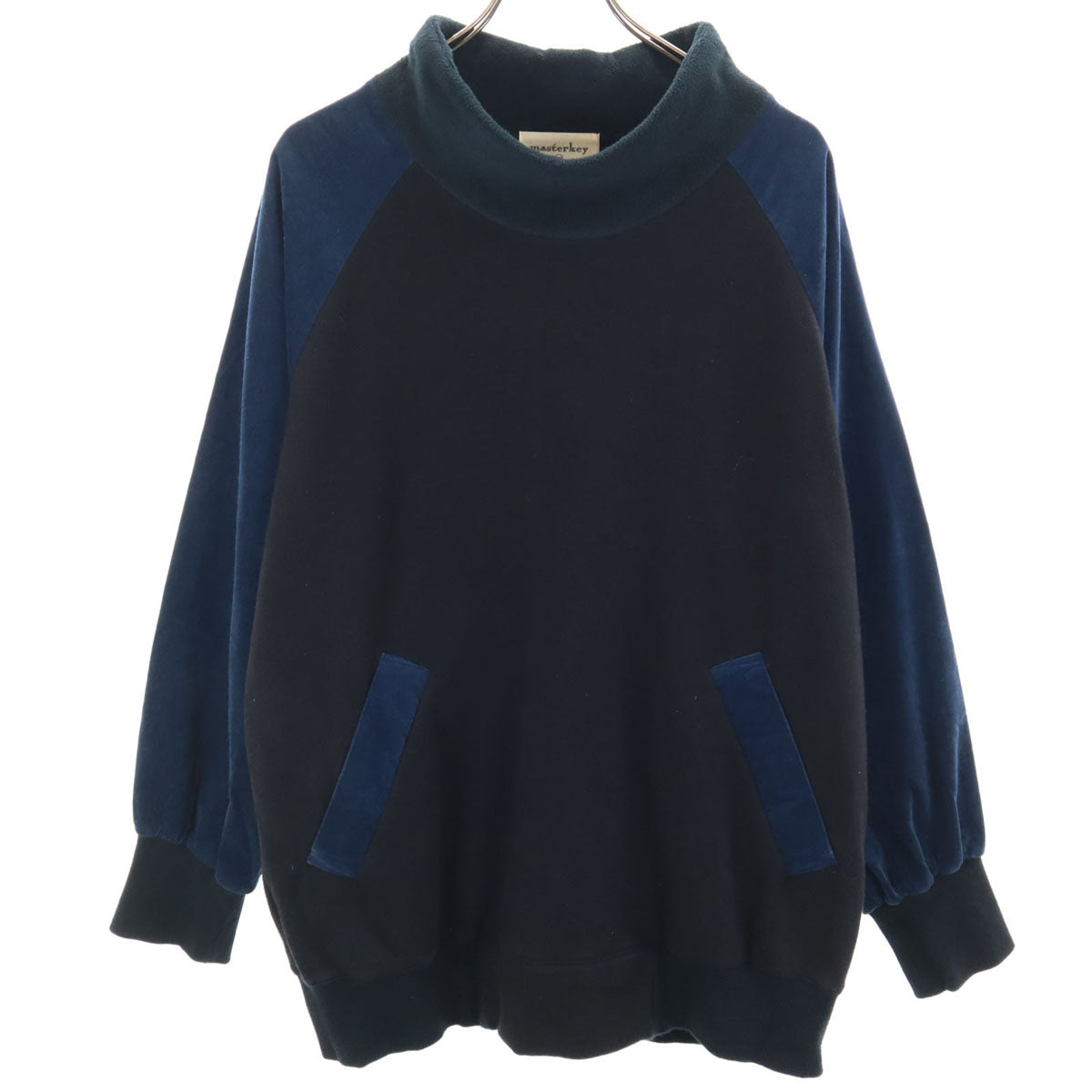masterkey マスターキー 日本製 長袖 異素材 モックネック トレーナー 1 ブラック プルオーバー メンズ