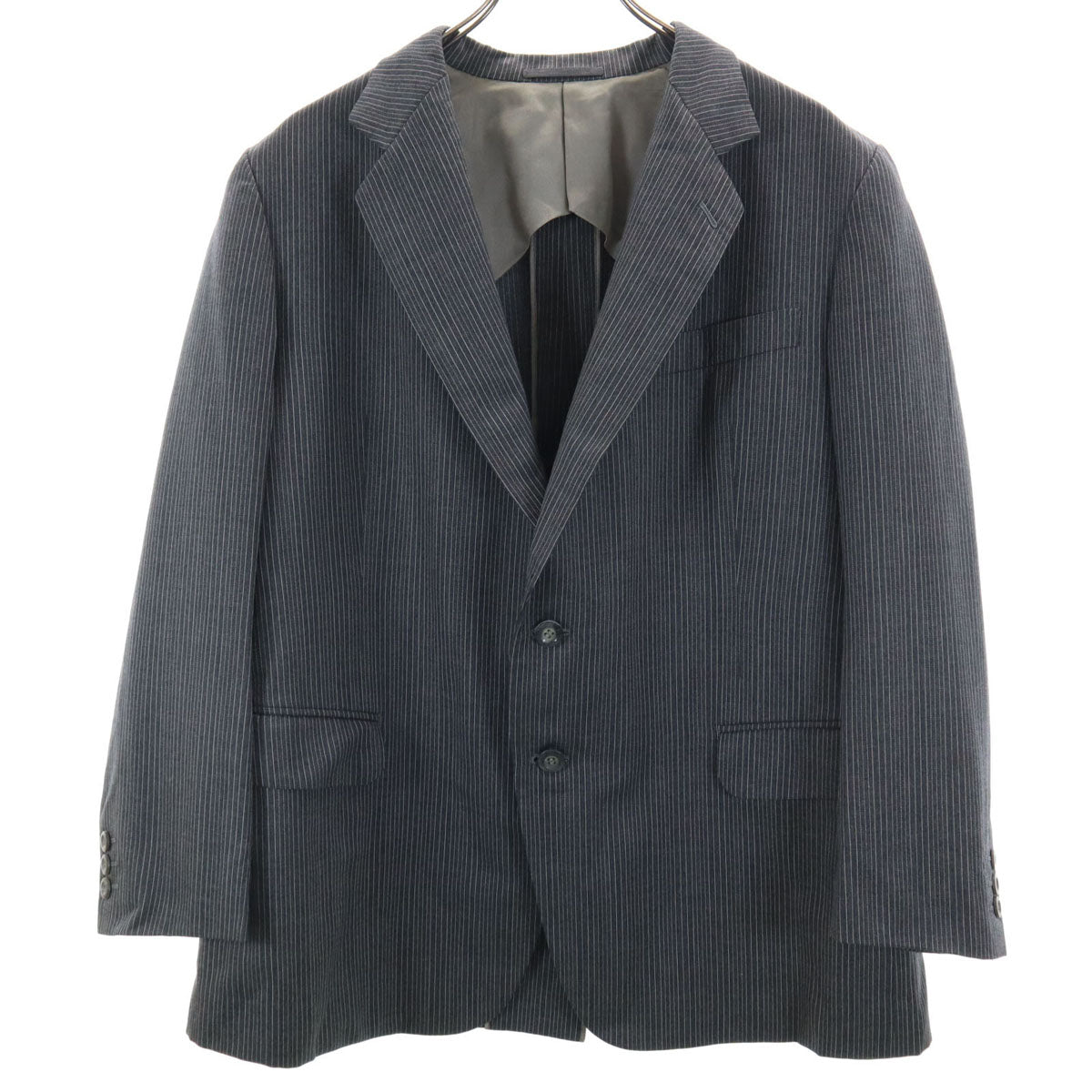 LANVIN ランバン ストライプ柄 テーラードジャケット グレー メンズ