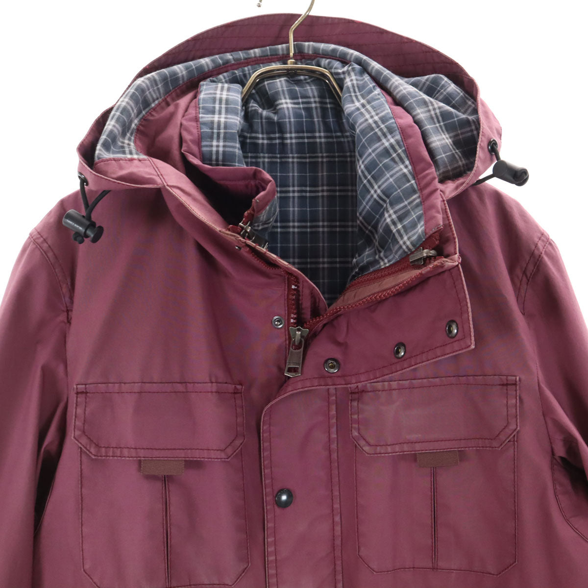BURBERRY BLACK LABEL バーバリーブラックレーベル マウンテンジャケット L パープル 三陽商会 ライナー付き メンズ