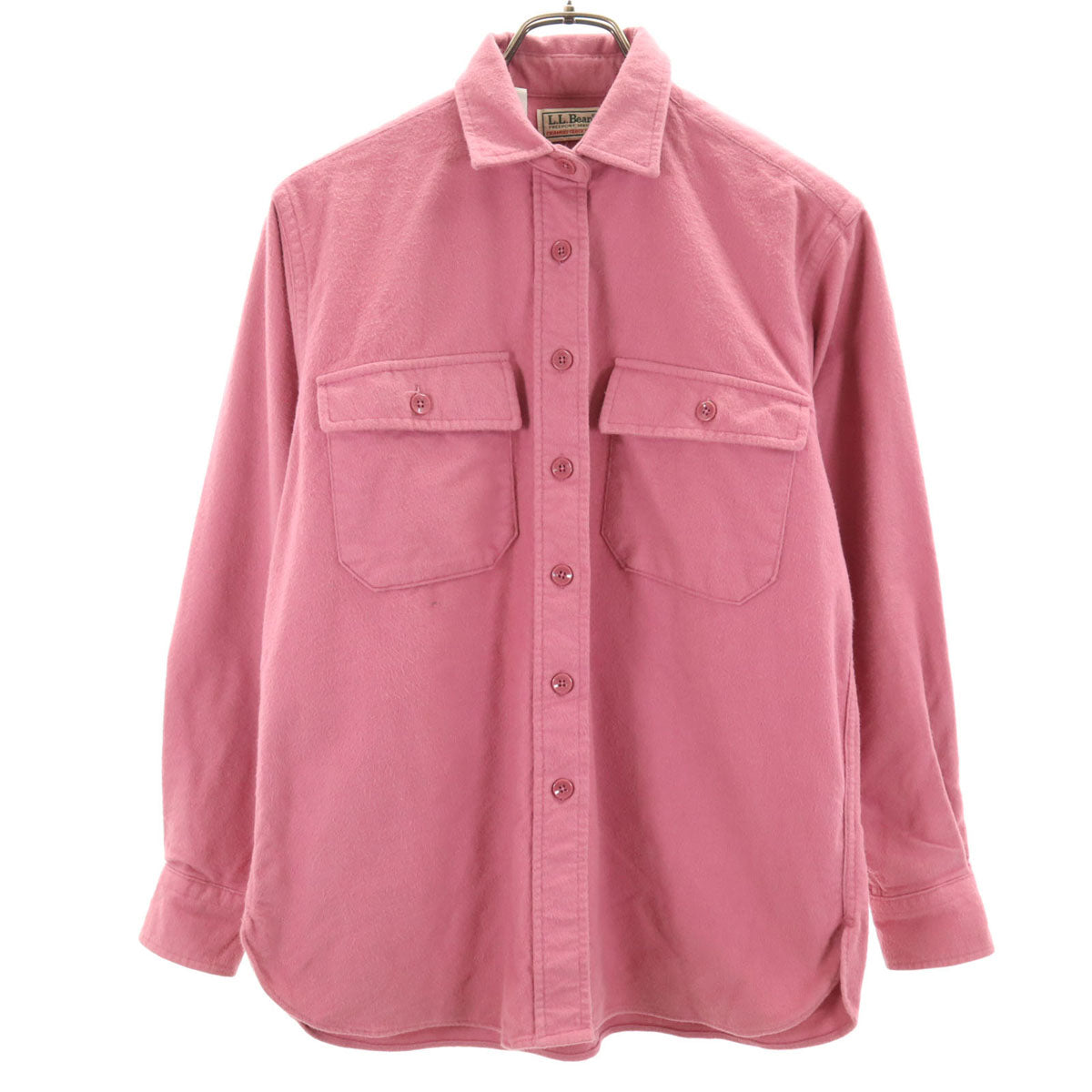 L.L.Bean エルエルビーン 80s オールド USA製 長袖 フランネル シャツ 6 ピンク アウトドア レディース