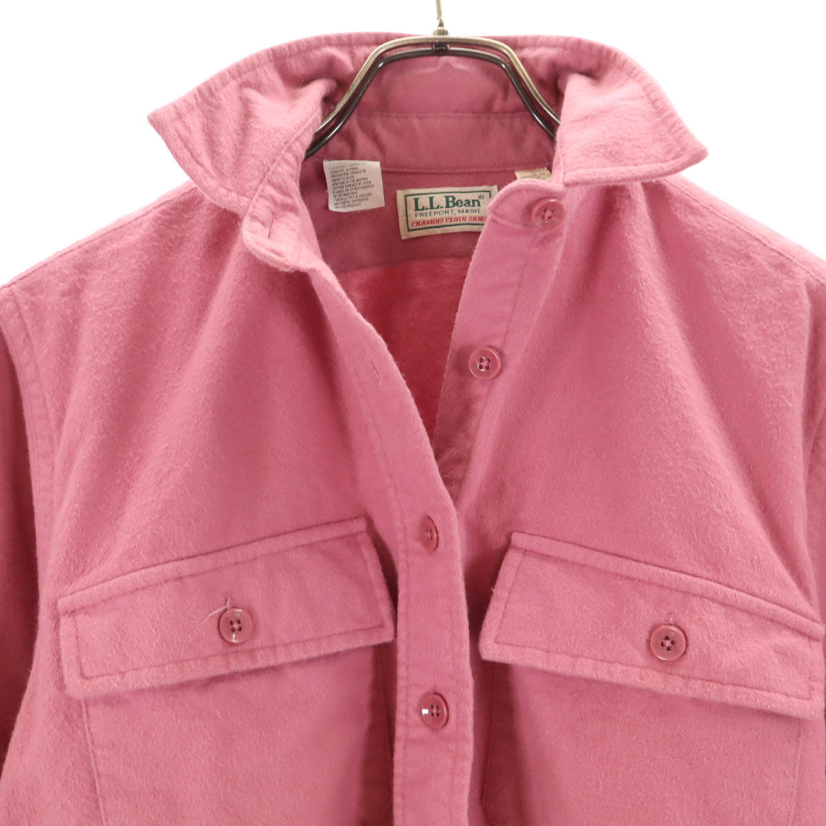L.L.Bean エルエルビーン 80s オールド USA製 長袖 フランネル シャツ 6 ピンク アウトドア レディース