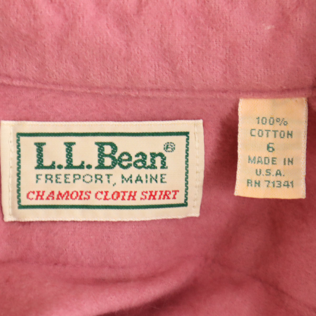 L.L.Bean エルエルビーン 80s オールド USA製 長袖 フランネル シャツ 6 ピンク アウトドア レディース