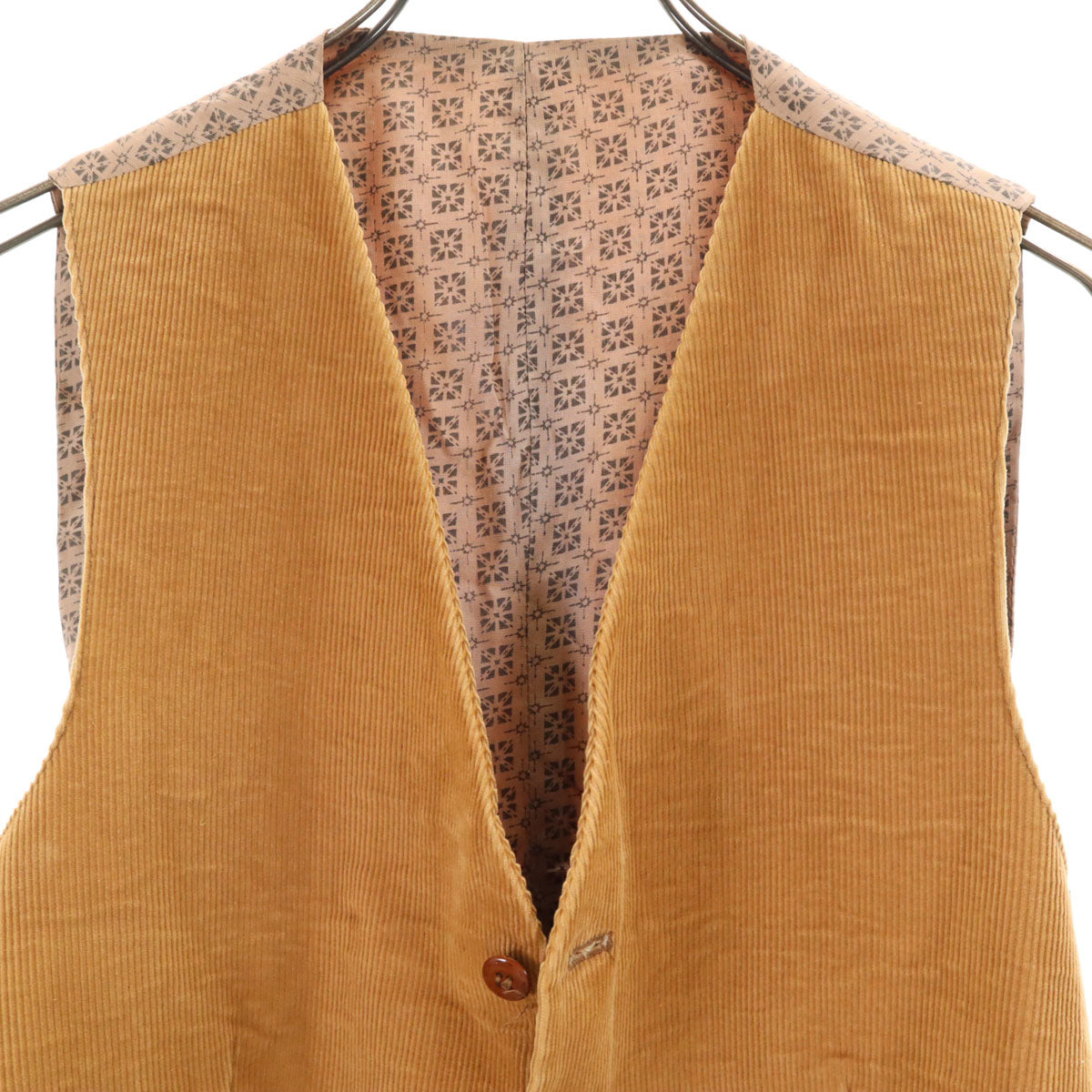 70s 80s ヴィンテージ コーデュロイ ベスト 38 キャメル レディース