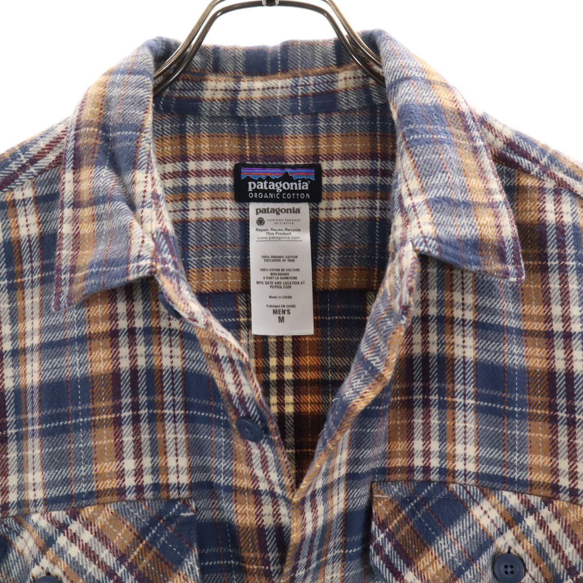 patagonia パタゴニア チェック柄 長袖 フランネル シャツ M ネイビー 53947 アウトドア メンズ
