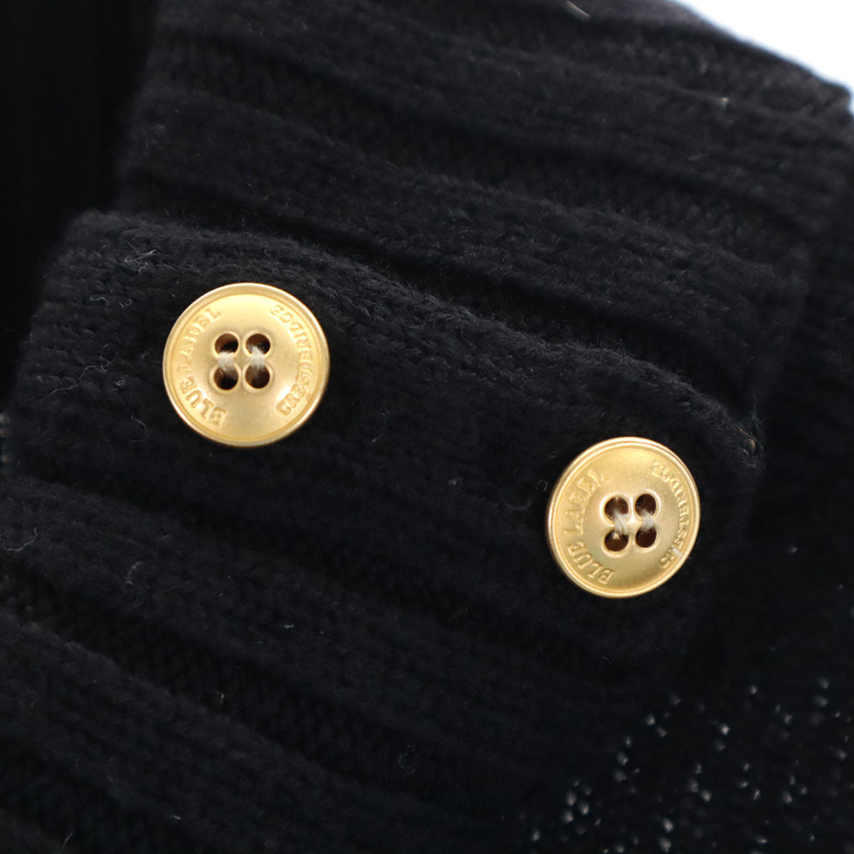 BLUE LABEL CRESTBRIDGE ブルーレーベルクレストブリッジ ウール 長袖 タートルネック セーター 38 ブラック ニット 三陽商会 レディース